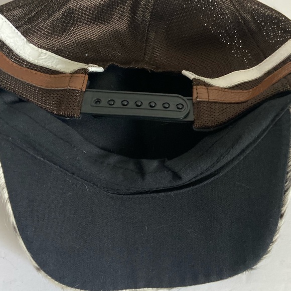 Western Real Cowhide and Leather Trucker Hat Style Snap Back Cap Mesh Adjustable - Picture 11 of 13
